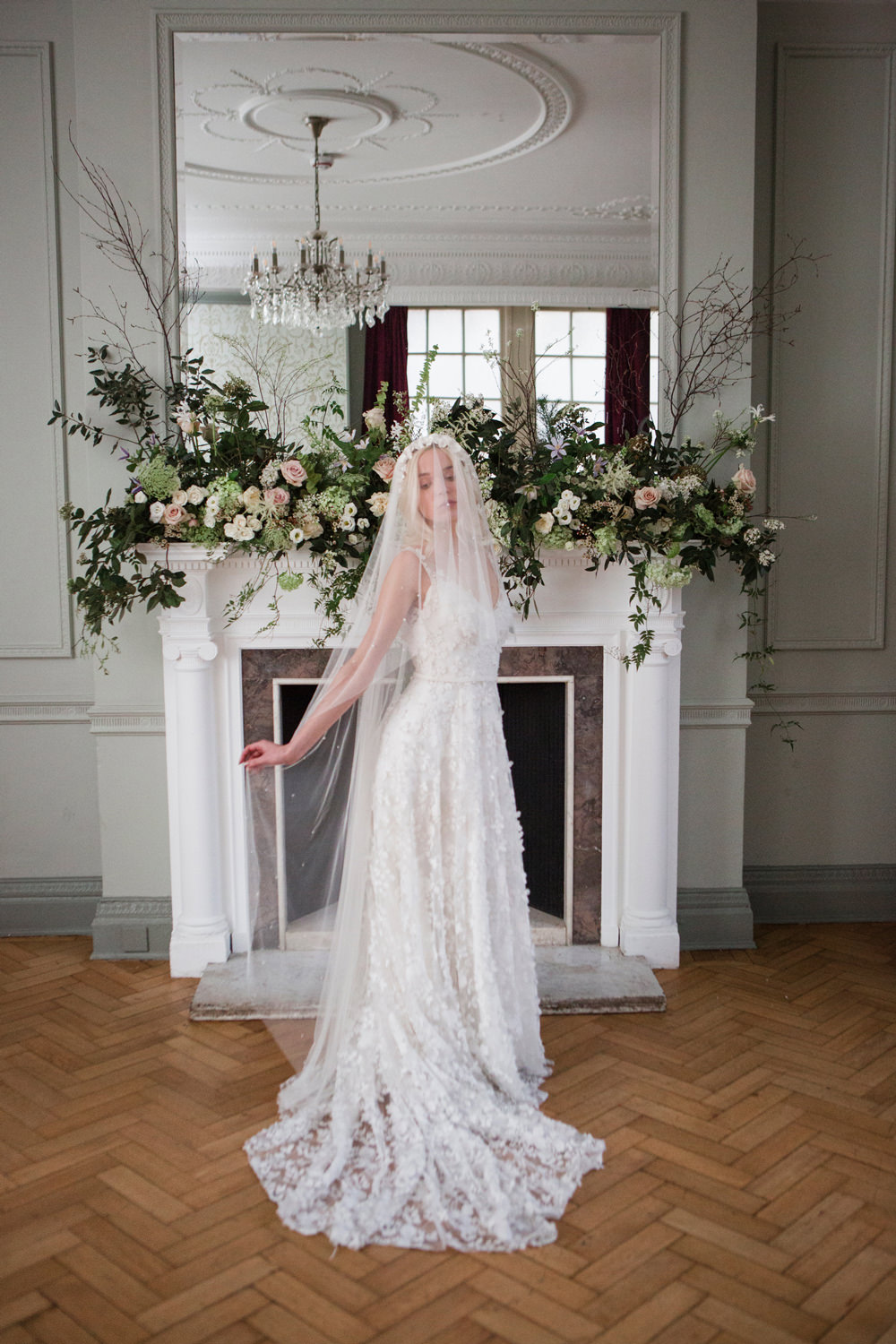 Bride Bridal Dress Gown Naomi Neoh Floral Lace Train Whimsical Elegant Wedding Ideas Mandorla London