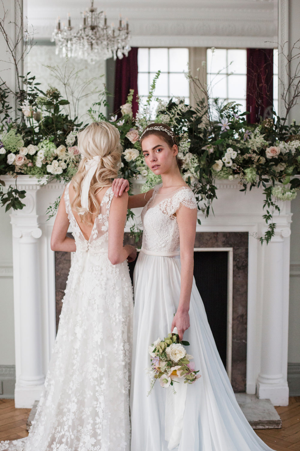 Bride Bridal Dress Gown Naomi Neoh Floral Lace Train Whimsical Elegant Wedding Ideas Mandorla London
