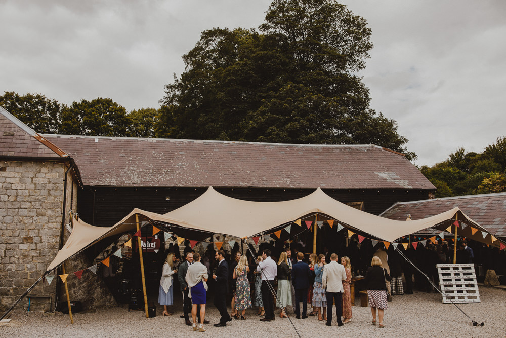 Stretch Tent Bunting Wiltshire Barn Wedding Photography34