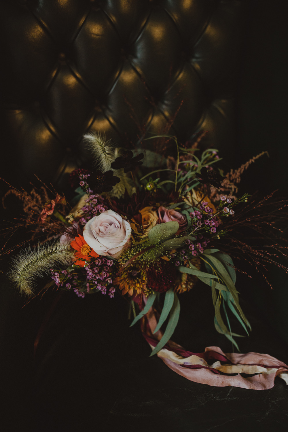 Bouquet Flowers Bride Bridal Rose Cosmos Wiltshire Barn Wedding Photography34