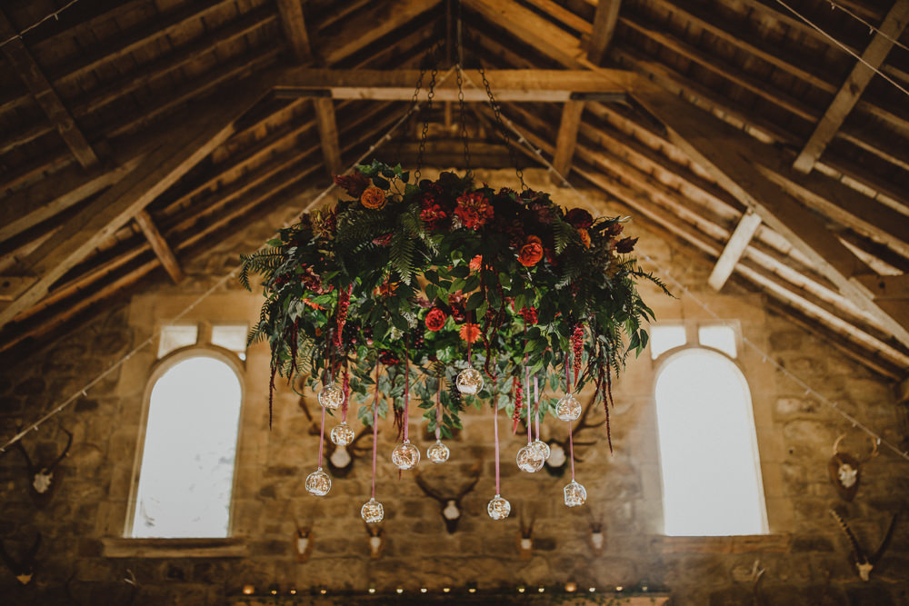 Hanging Flower Hoop Wiltshire Barn Wedding Photography34