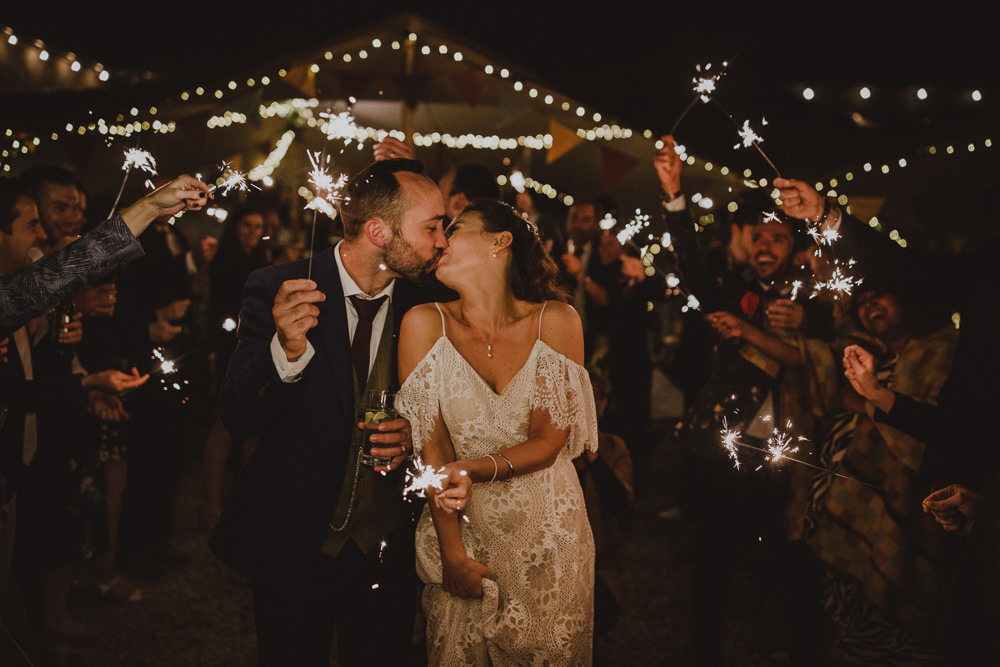 Sparkler Sparklers Exit Send Off Wiltshire Barn Wedding Photography34