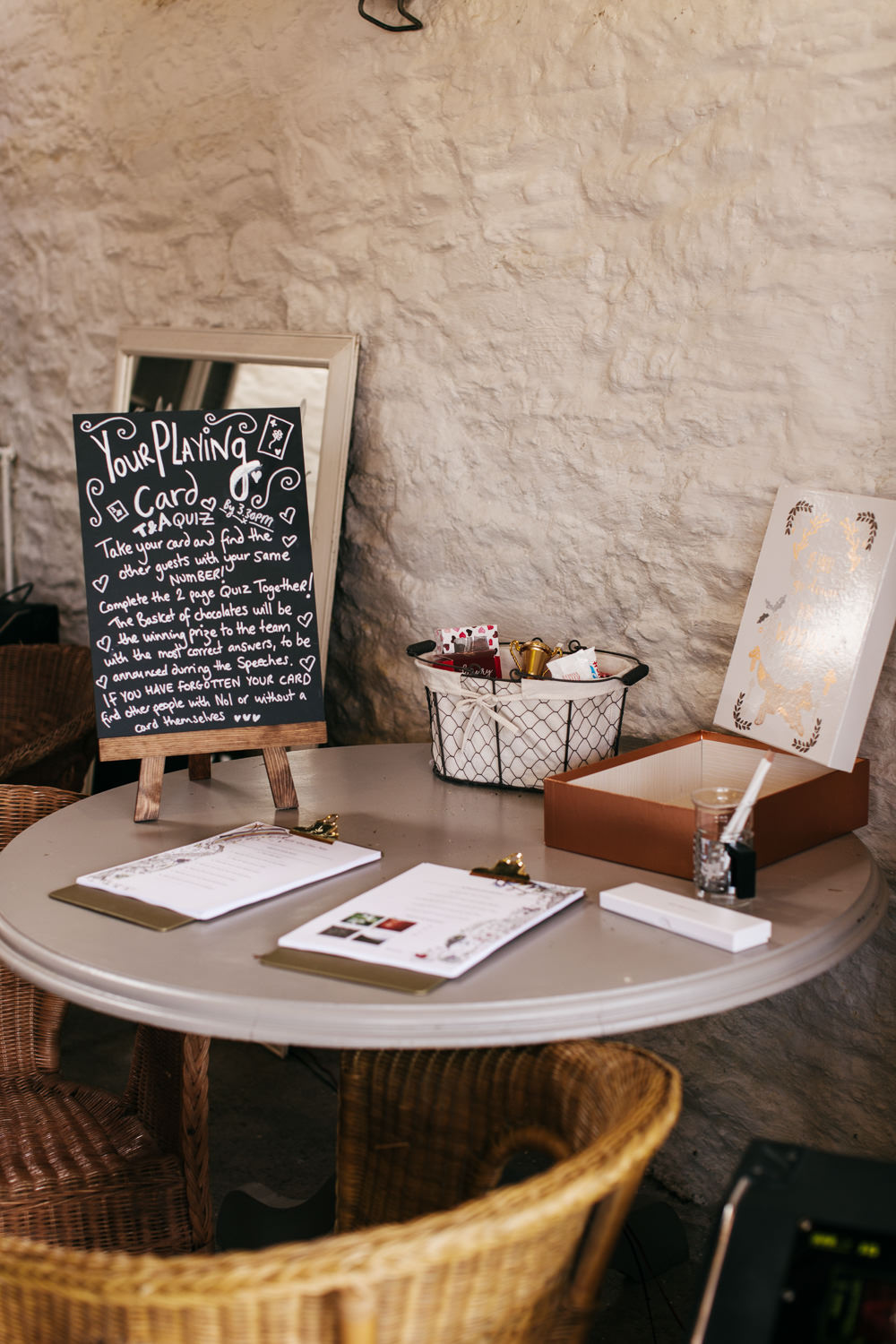Quiz Game Wonwood Barton Wedding Emma Barrow Photography