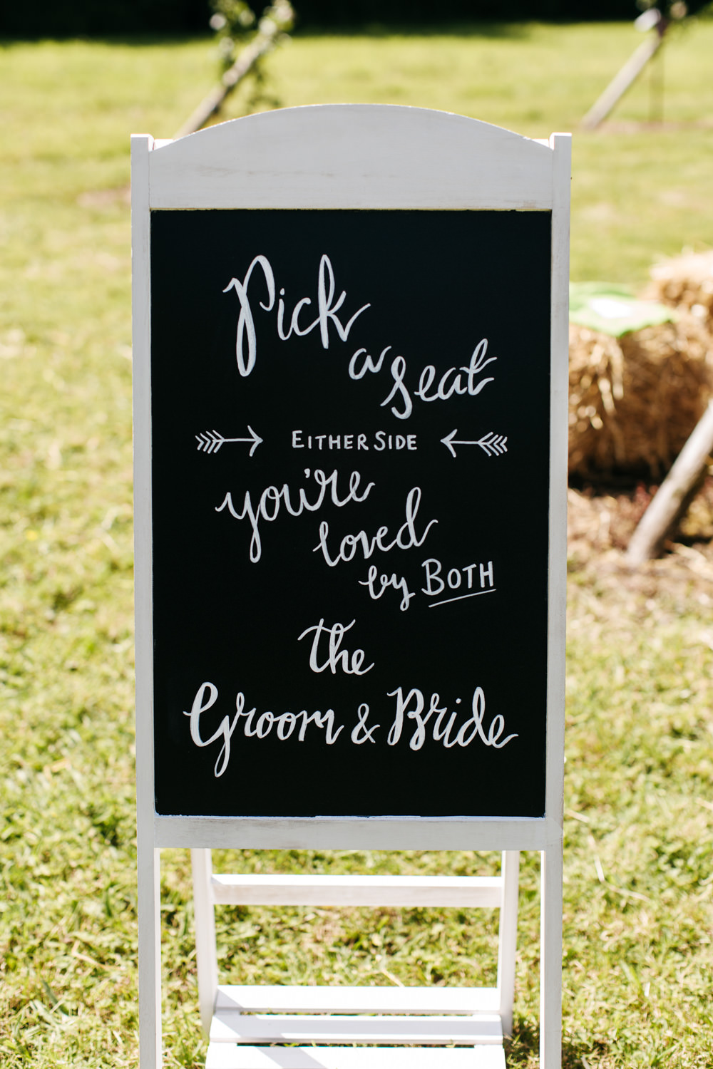 Pick a Seat Sign Signage Signs Wonwood Barton Wedding Emma Barrow Photography