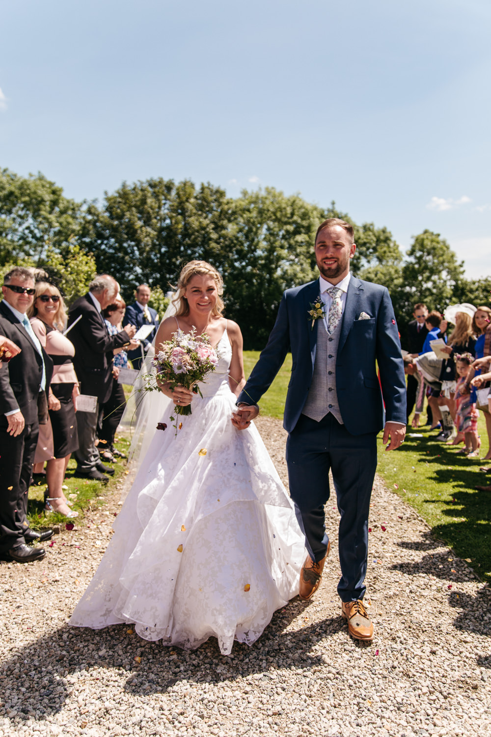 Confetti Throw Wonwood Barton Wedding Emma Barrow Photography