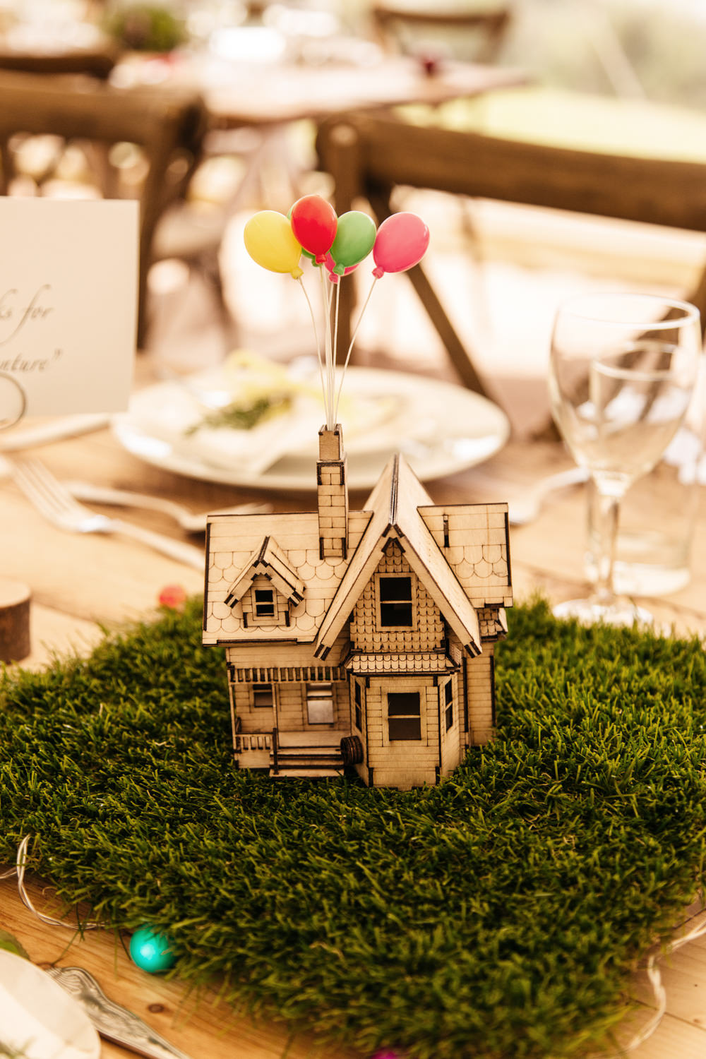 UP Table Centrepiece Decor Wonwood Barton Wedding Emma Barrow Photography