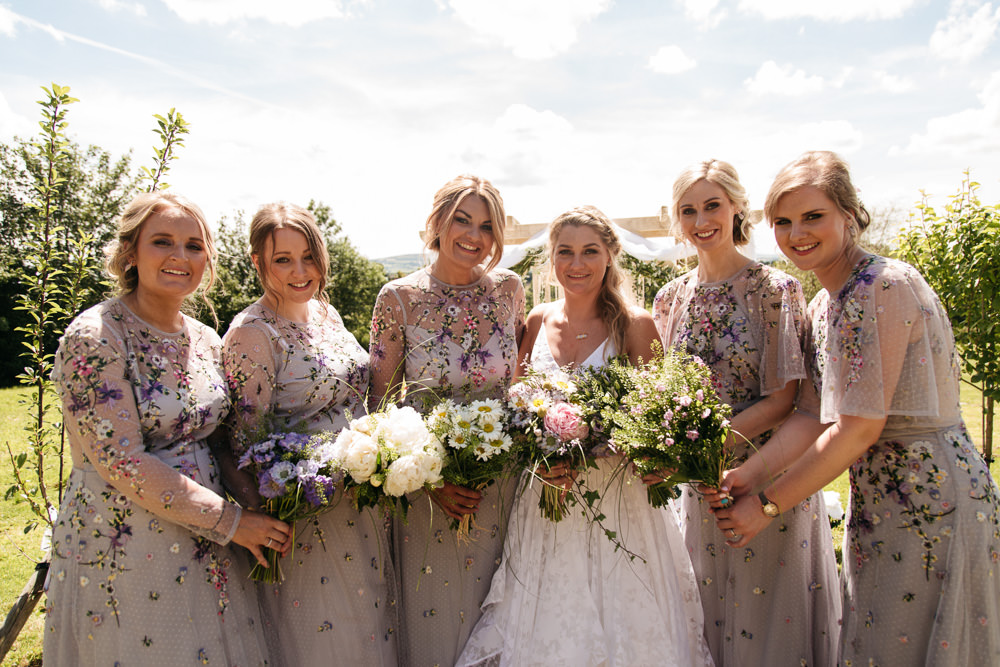 Bridesmaid Bridesmaids Dress Dresses ASOS Floral Wonwood Barton Wedding Emma Barrow Photography