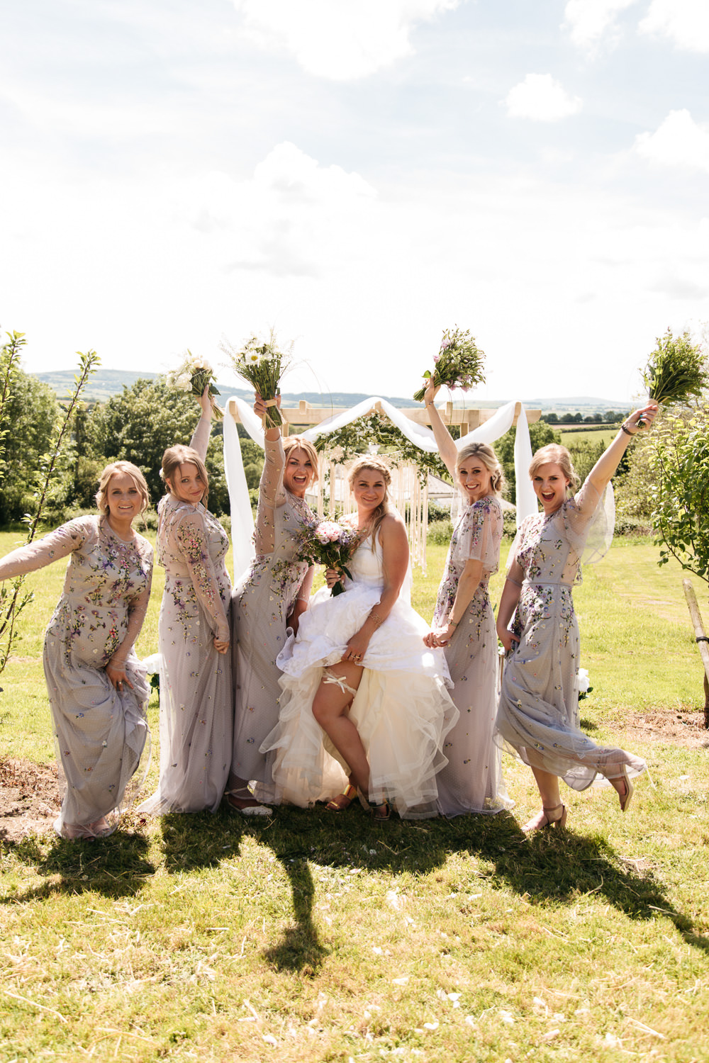 Bridesmaid Bridesmaids Dress Dresses ASOS Floral Wonwood Barton Wedding Emma Barrow Photography