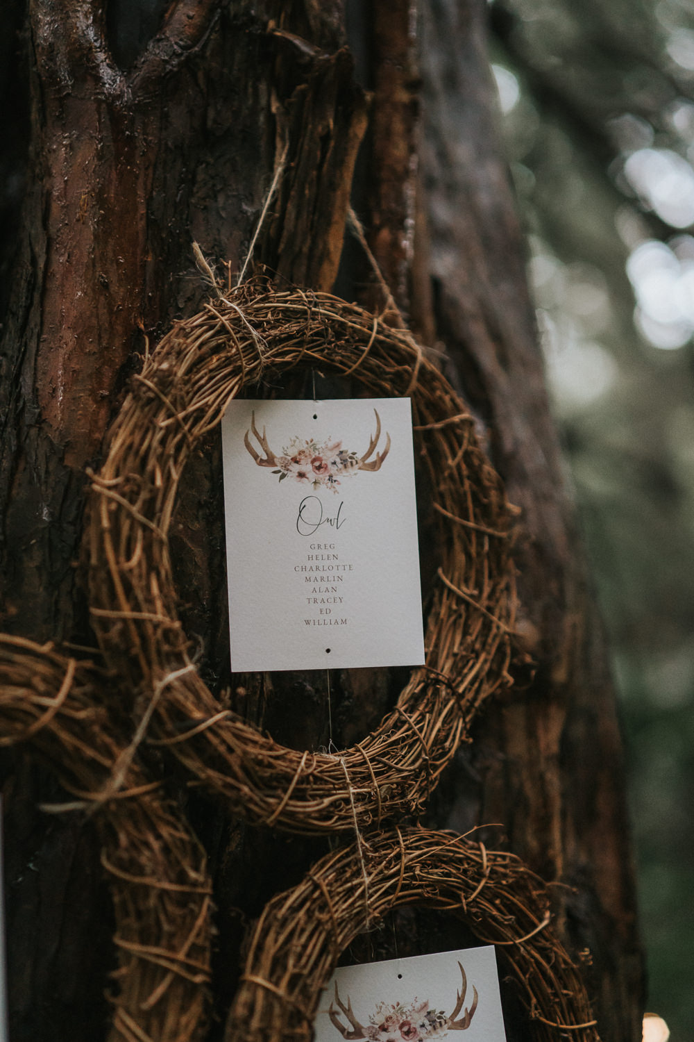 Table Plan Seating Chart Wreath Woodland Wedding Inspiration Stephanie Dreams Photography