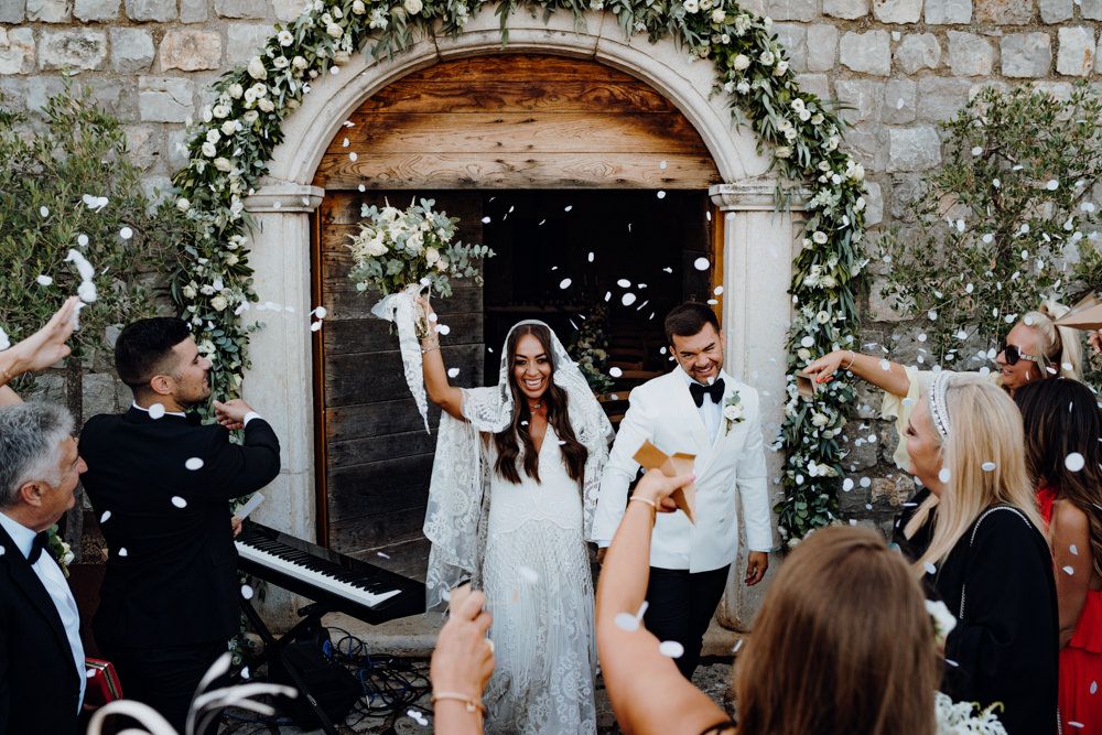 Church Flowers Flower Arch Door Aquapetra Resort Spa Wedding Peter Hughes Photography