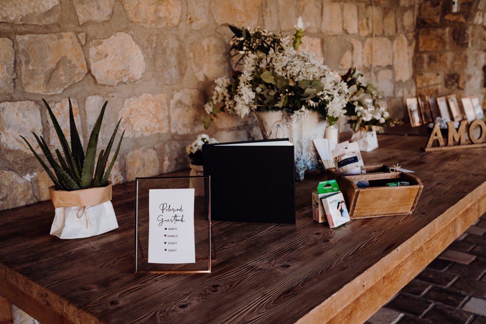Guest Book Table Aquapetra Resort Spa Wedding Peter Hughes Photography