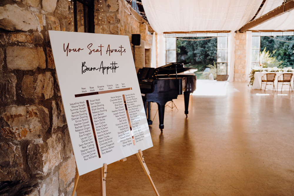 Table Plan Seating Chart Aquapetra Resort Spa Wedding Peter Hughes Photography