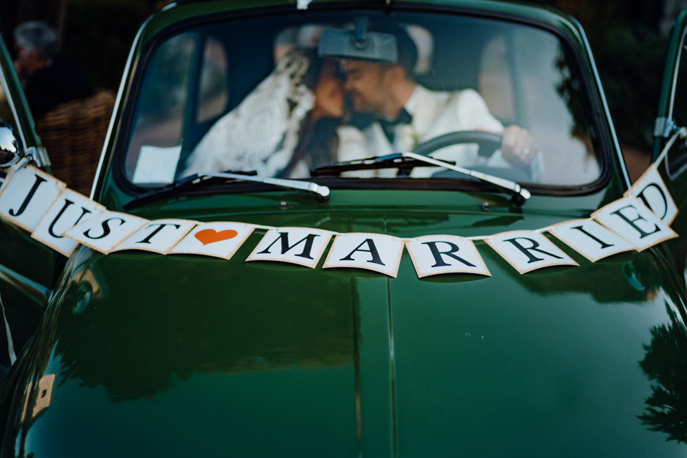 Green Classic Car Transport Aquapetra Resort Spa Wedding Peter Hughes Photography