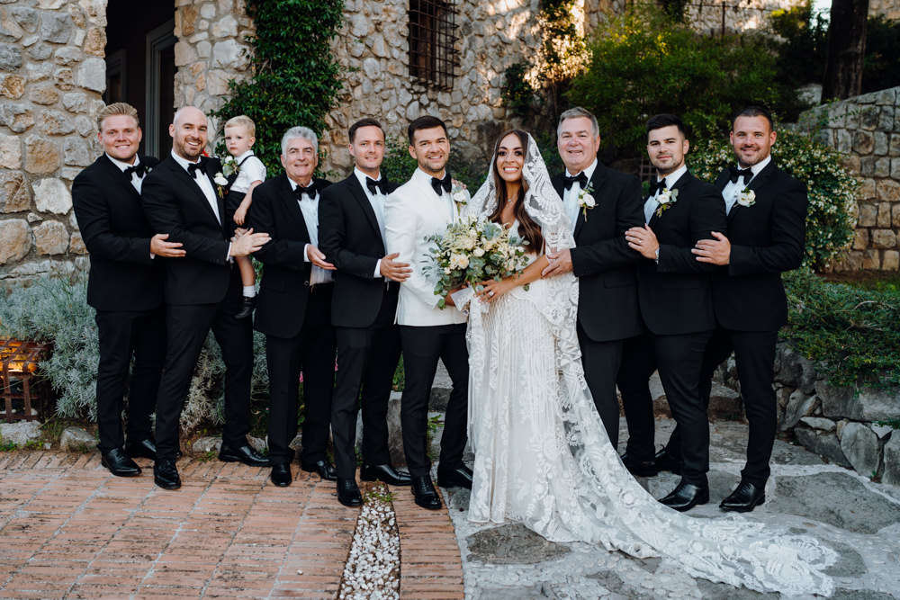 Tuxedo Suit Groomsmen Aquapetra Resort Spa Wedding Peter Hughes Photography