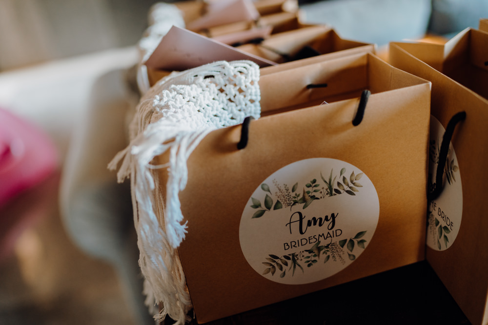 Bridesmaids Gift Bags Aquapetra Resort Spa Wedding Peter Hughes Photography