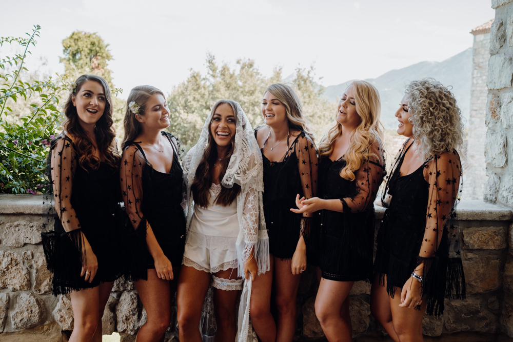Bride Bridal Bridesmaid Pyjamas PJs Aquapetra Resort Spa Wedding Peter Hughes Photography
