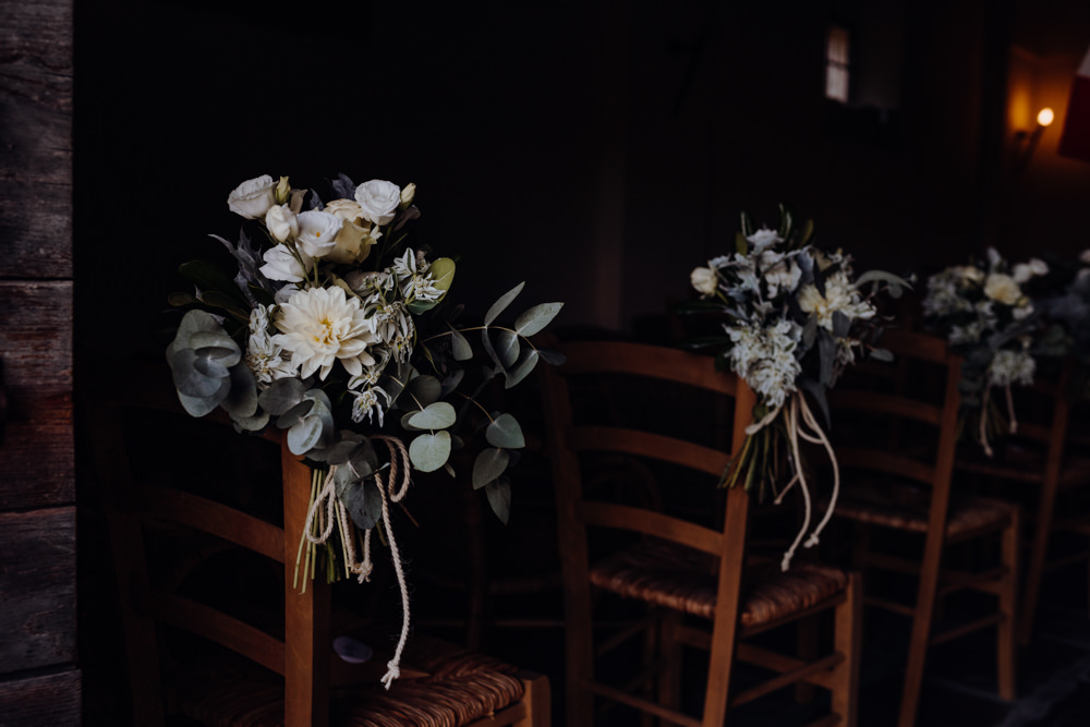 Aisle Pew End Flowers Ceremony Aquapetra Resort Spa Wedding Peter Hughes Photography