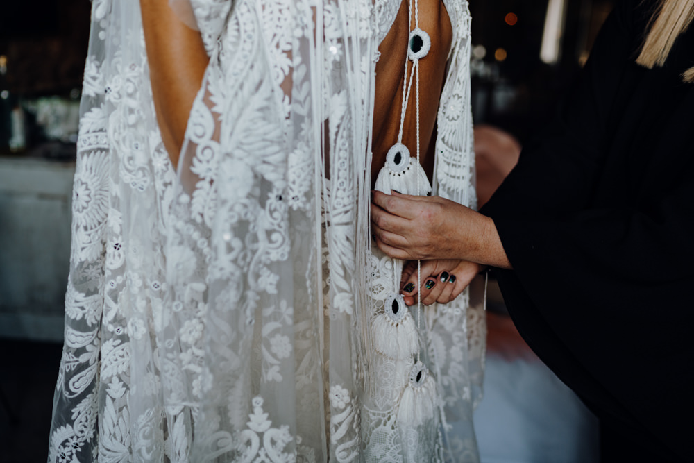 Dress Gown Bride Bridal Rue De Seine Medina Lace Aquapetra Resort Spa Wedding Peter Hughes Photography