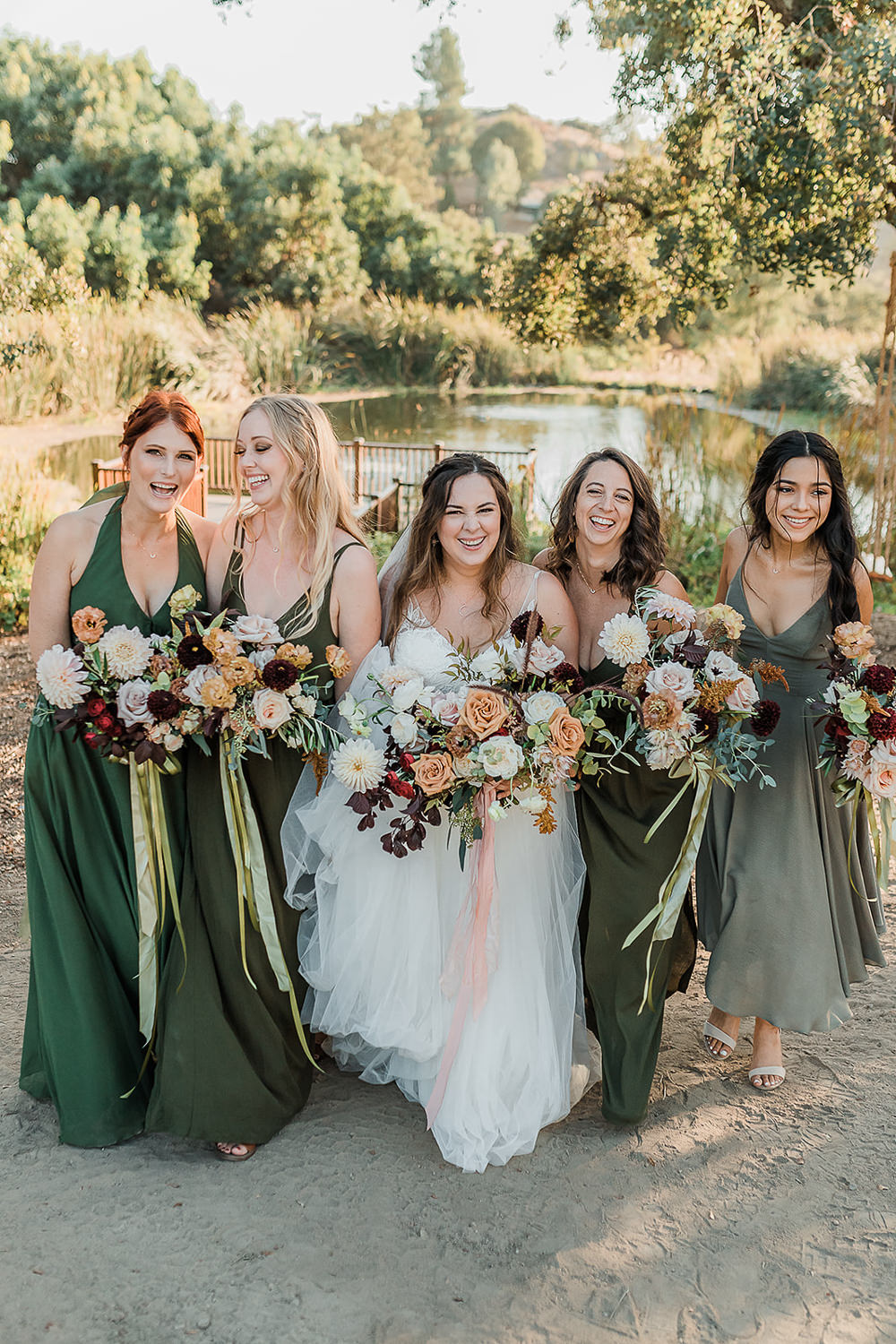 Bridesmaids Bridesmaid Dress Dresses Green California Ranch Wedding WildflowerPhotoCo