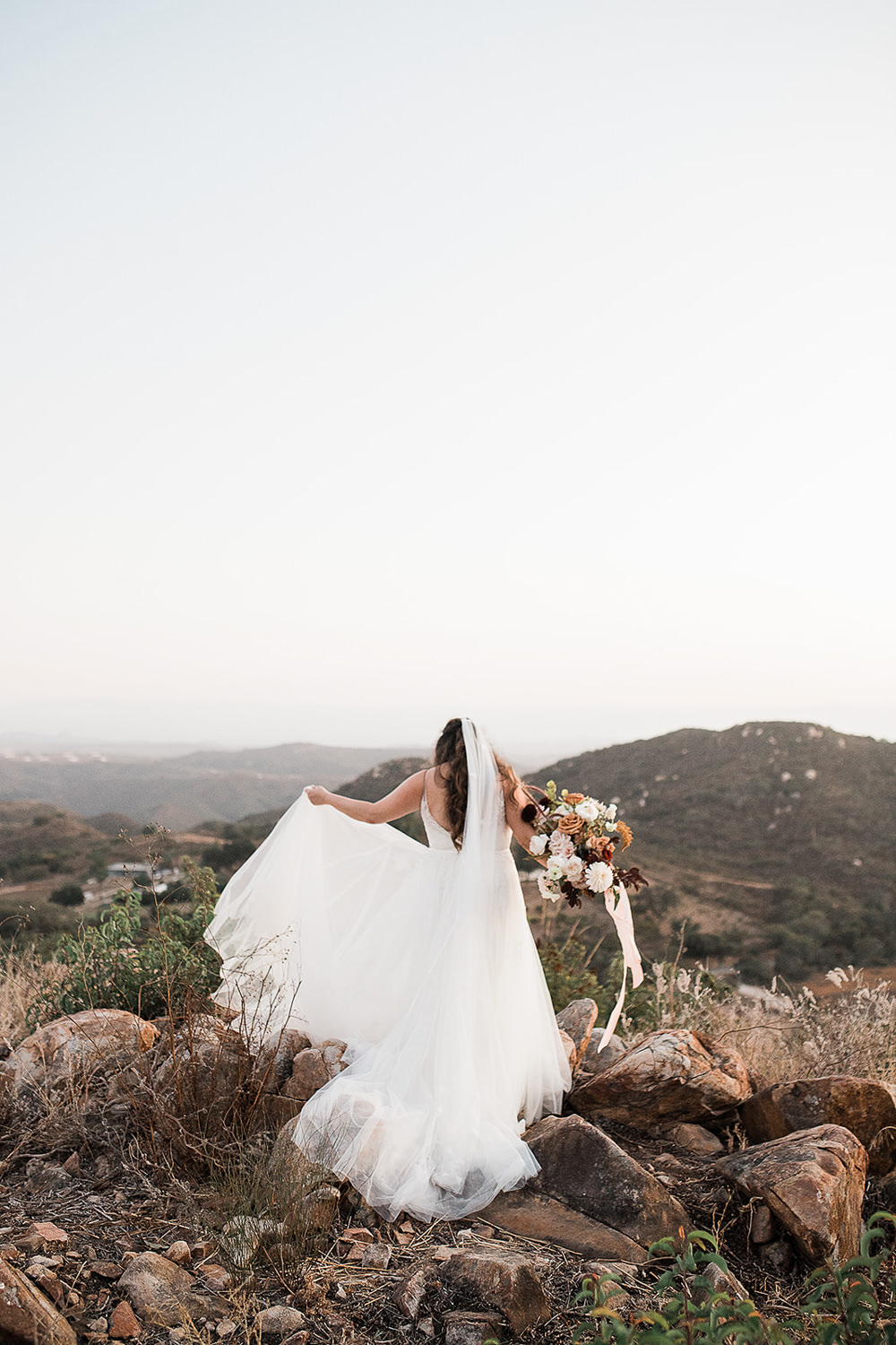 Bride Bridal Veil Dress Gown Watters California Ranch Wedding WildflowerPhotoCo