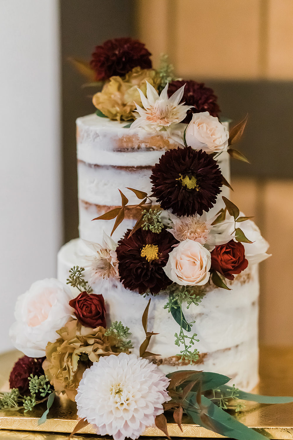 Semi Naked Cake Flowers Floral California Ranch Wedding WildflowerPhotoCo