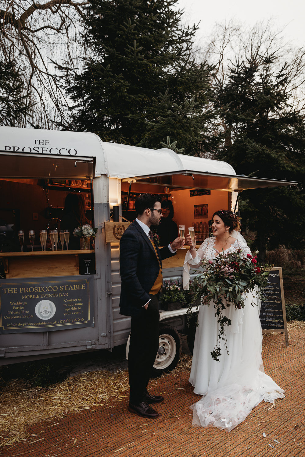 Horsebox Bar Christmas Marquee Wedding Thyme Lane Photography
