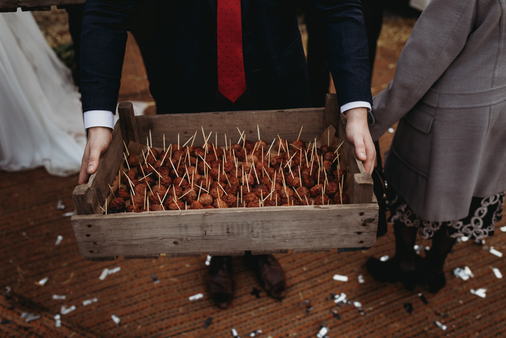 Canapes Christmas Marquee Wedding Thyme Lane Photography