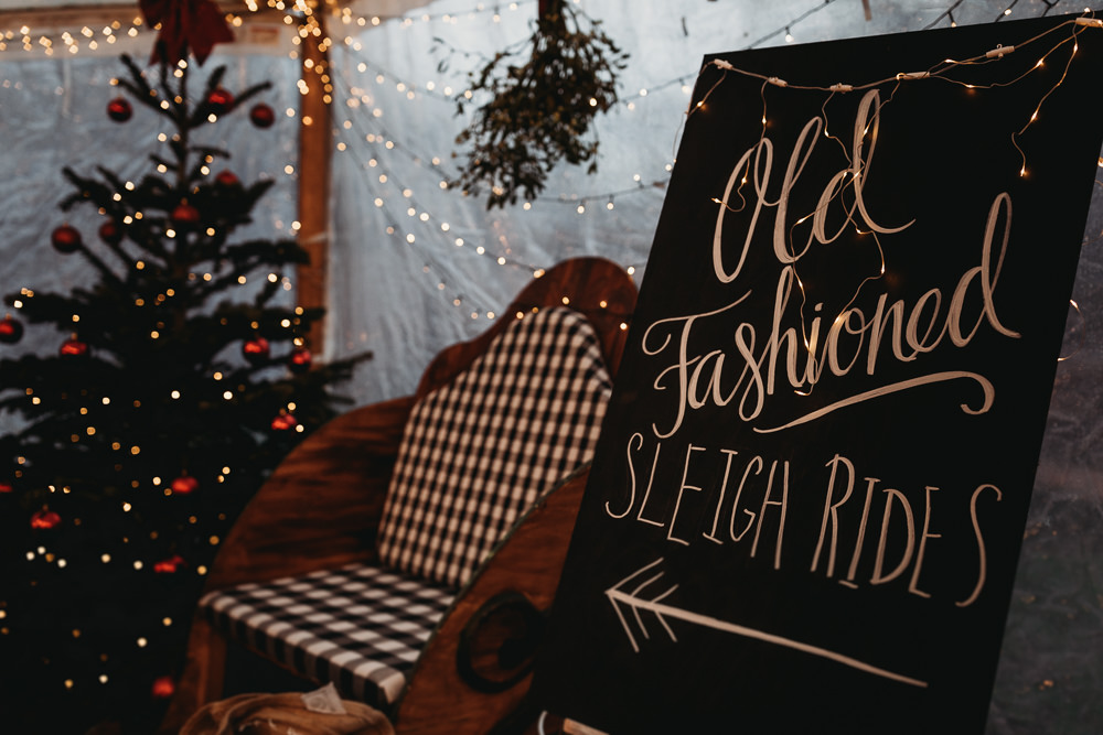 Sleigh Ride Photo Booth Christmas Marquee Wedding Thyme Lane Photography