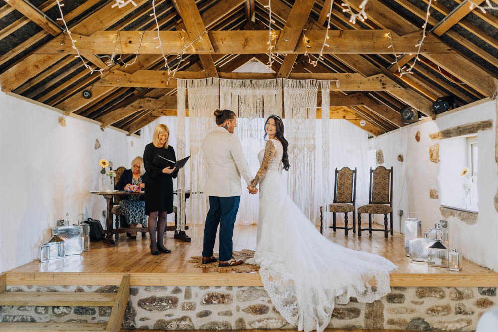 Macrame Backdrop Ceremony Aisle Hanging Chypraze Wedding Barn Clara Cooper Photography