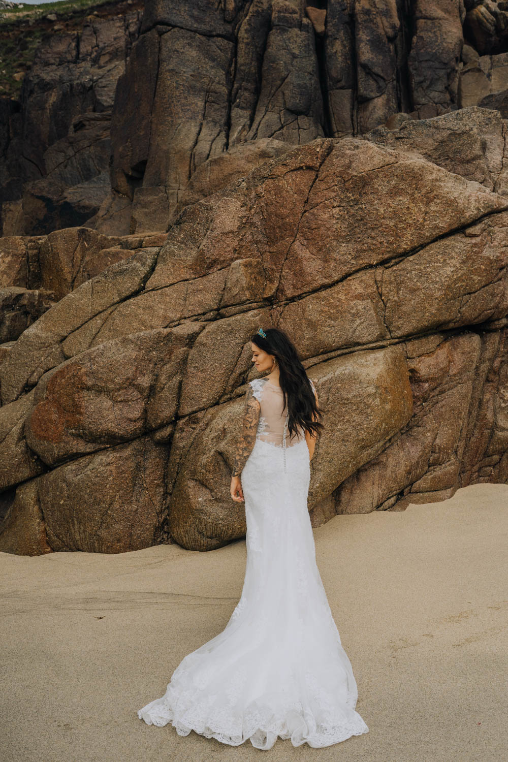 Dress Gown Bride Bridal Sheer Lace Illusion Mermaid Chypraze Wedding Barn Clara Cooper Photography