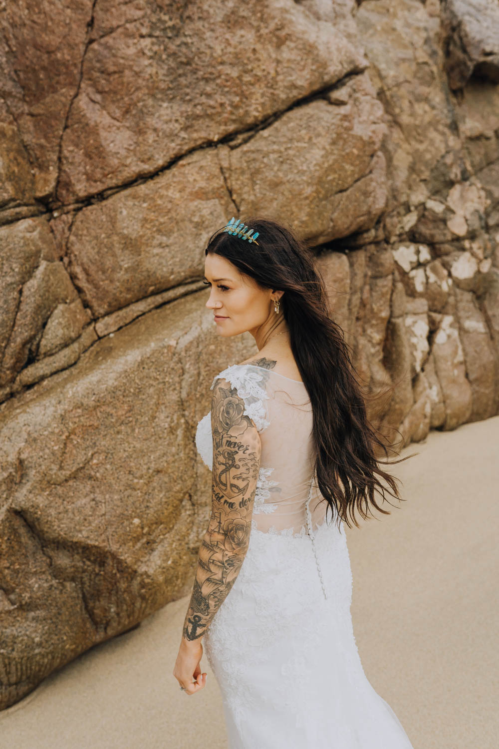 Dress Gown Bride Bridal Sheer Lace Illusion Mermaid Chypraze Wedding Barn Clara Cooper Photography