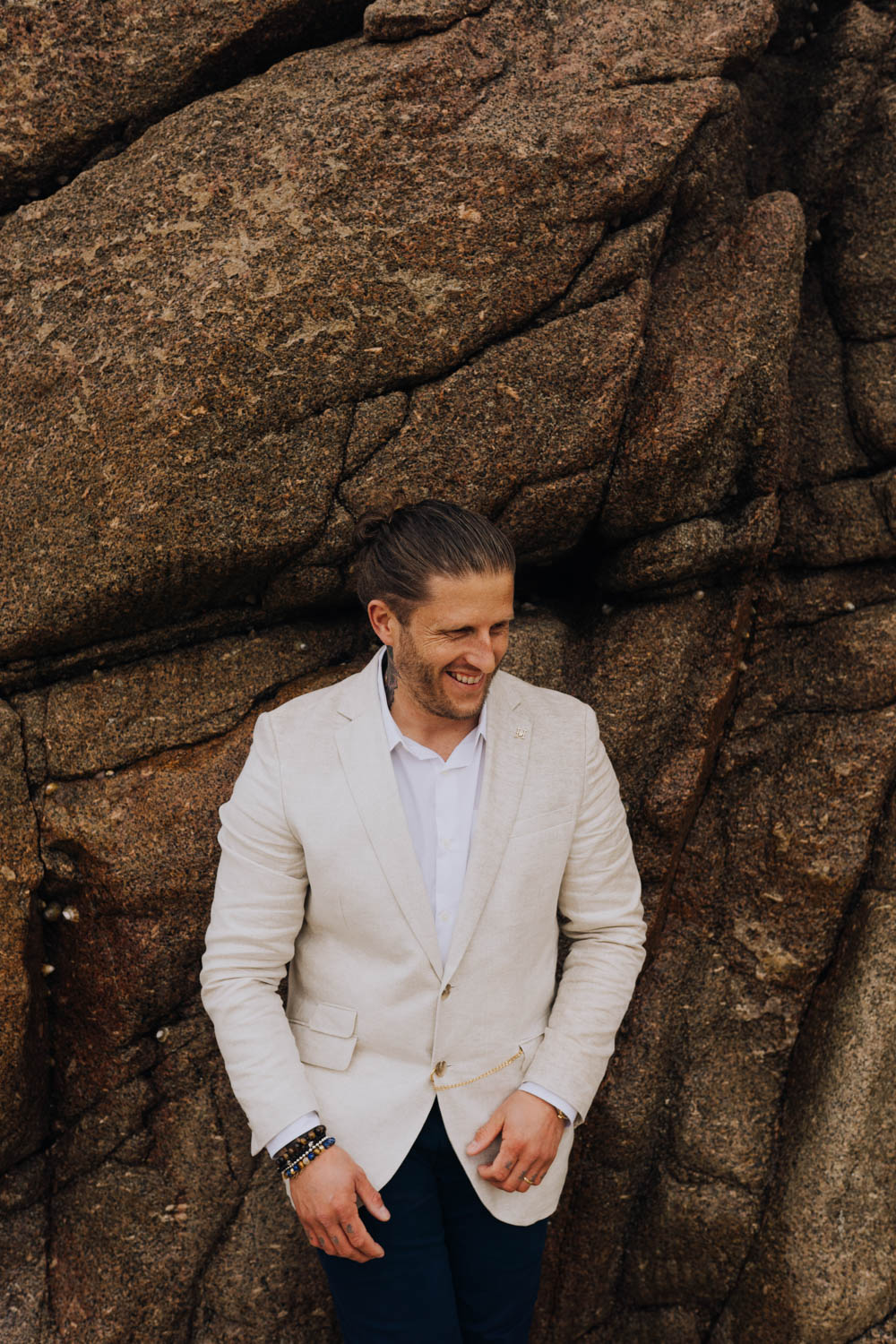 Groom Suit Blazer Cream Jacket Trousers Chypraze Wedding Barn Clara Cooper Photography