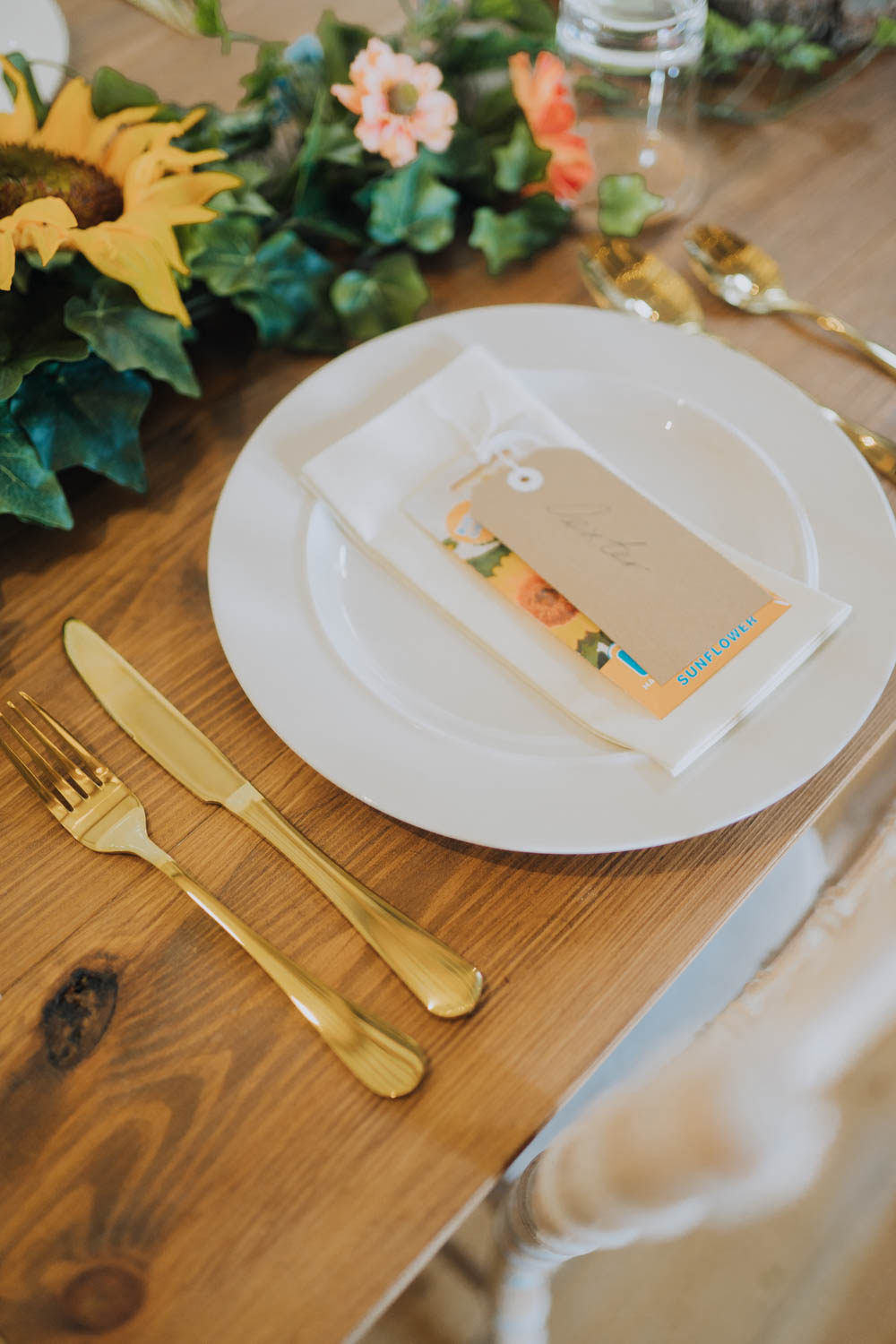 Place Setting Decor Luggage Tag Place Name Chypraze Wedding Barn Clara Cooper Photography