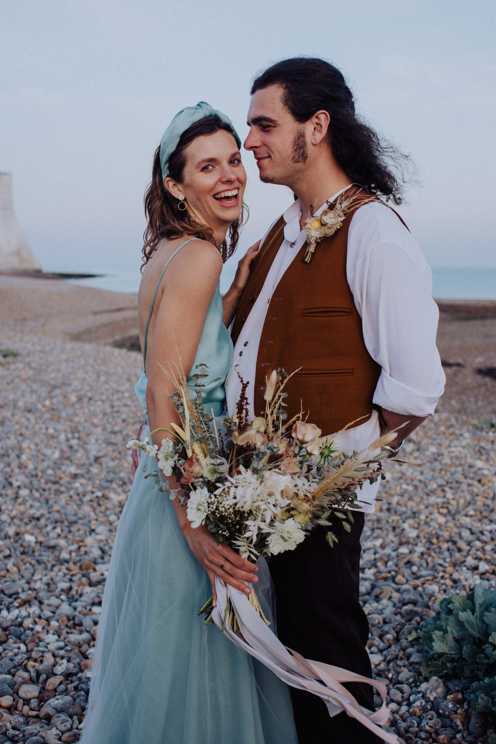 Groom Suit Waistcoat Buttonhole Coastal Elopement Manon Pauffin Photography