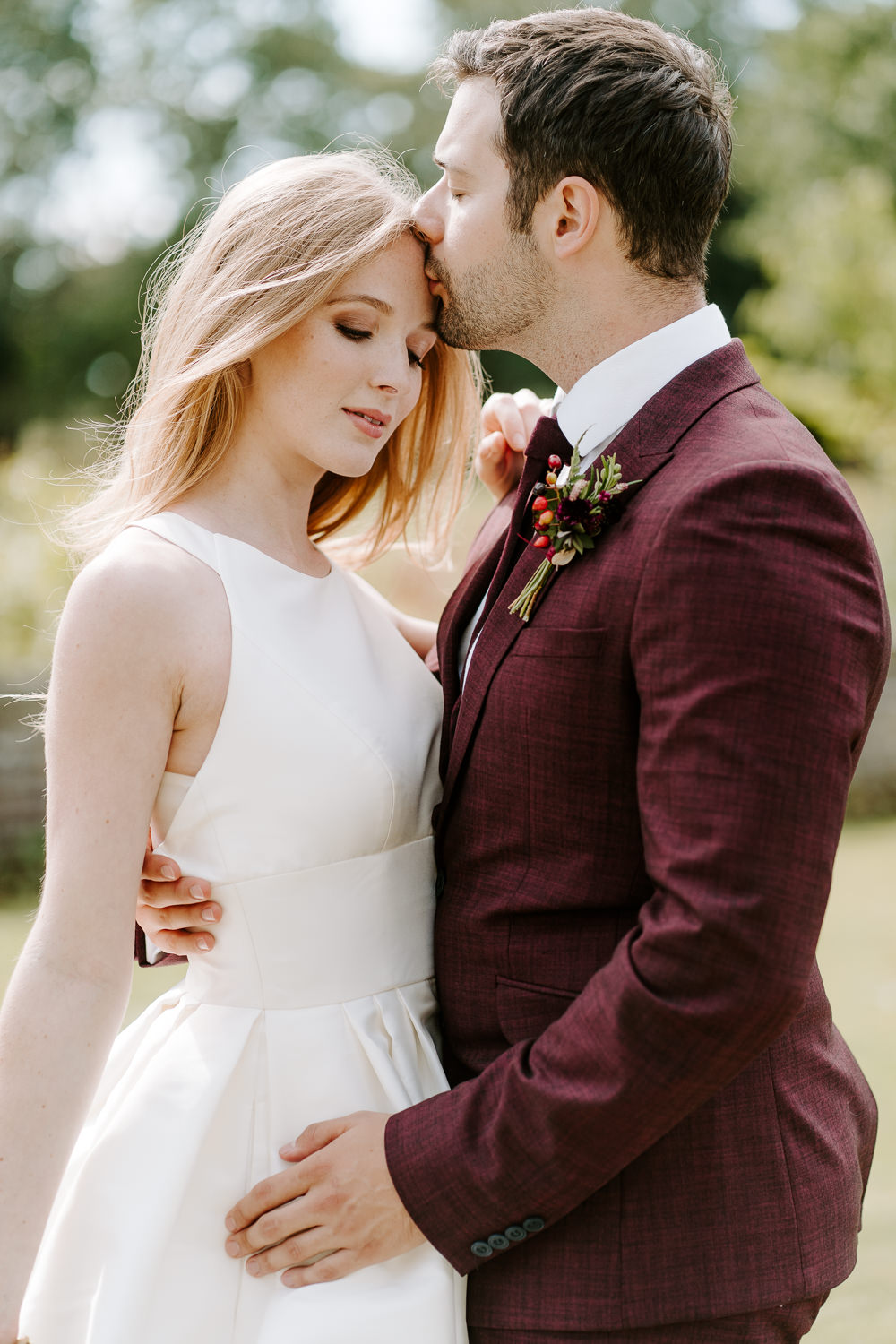 Burgundy Suit Groom Contemporary Wedding Ideas Chloe Ely Photography