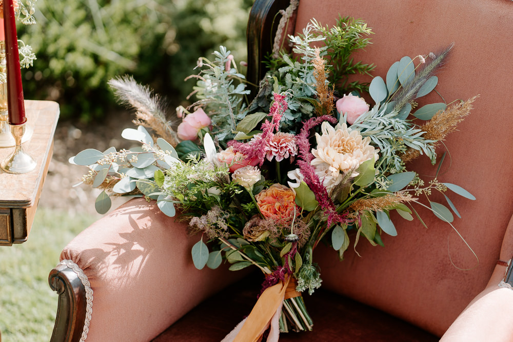 Bride Bridal Bouquet Flowers Eucalyptus Grass Daliah Rose Contemporary Wedding Ideas Chloe Ely Photography