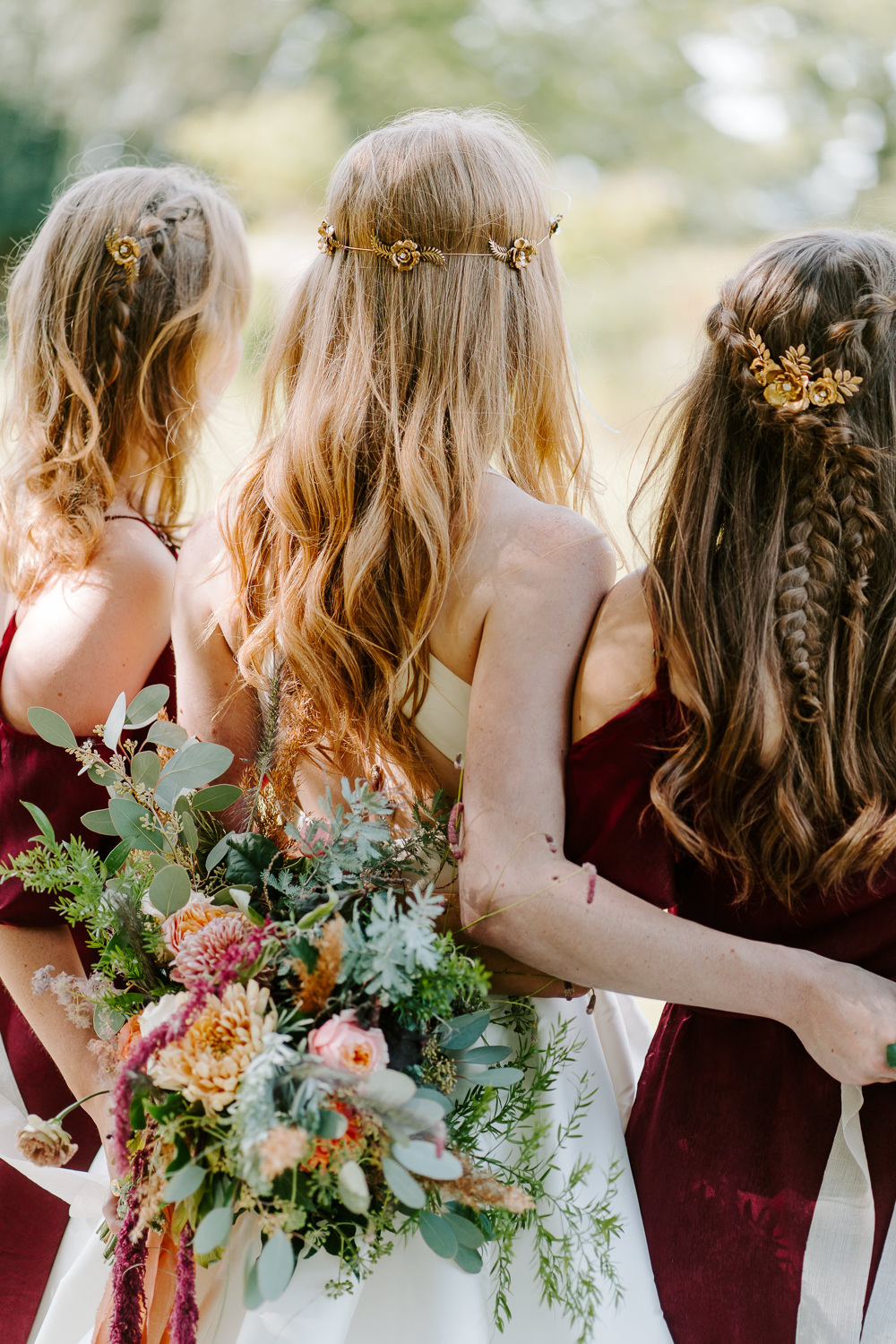 Bride Bridal Hair Bridesmaid Style Half Up Half Down Contemporary Wedding Ideas Chloe Ely Photography