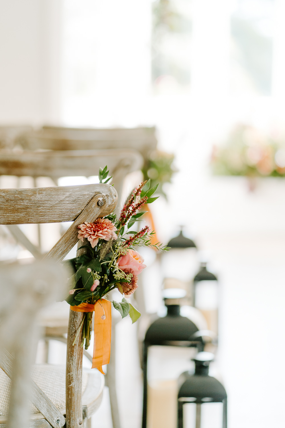 Pew End Aisle Flowers Chairs Contemporary Wedding Ideas Chloe Ely Photography