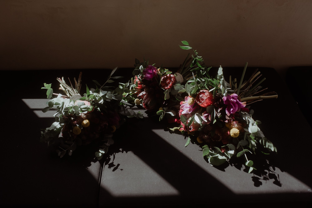 Bouquet Flowers Bride Bridal Bridesmaid Protea Eucalyptus Billy Ball Crete Destination Wedding Me and Georgia Photography