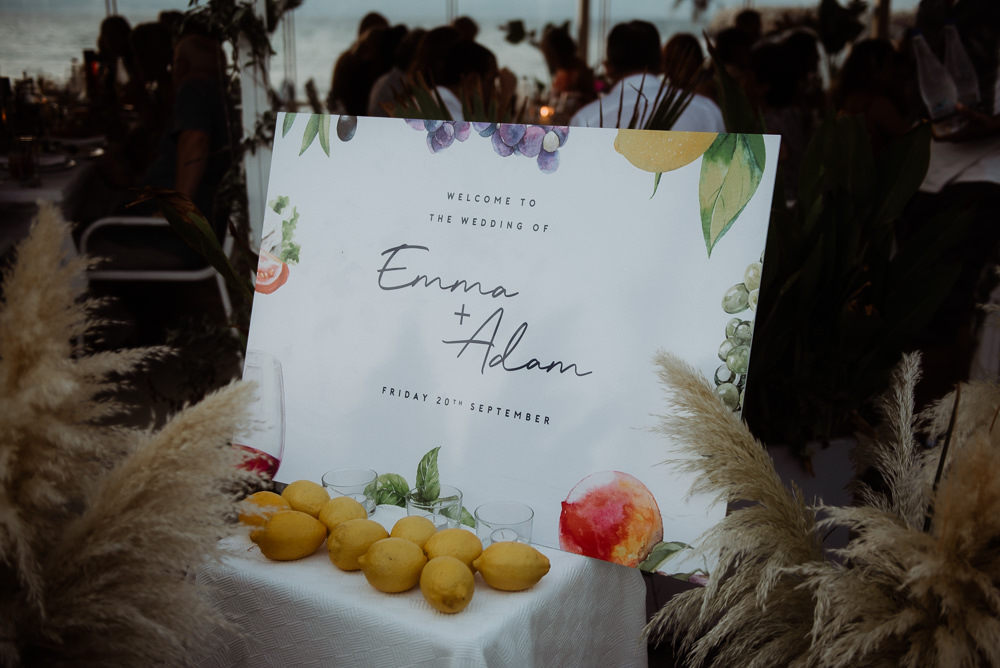 Welcome Sign Signs Signage Fruit Crete Destination Wedding Me and Georgia Photography