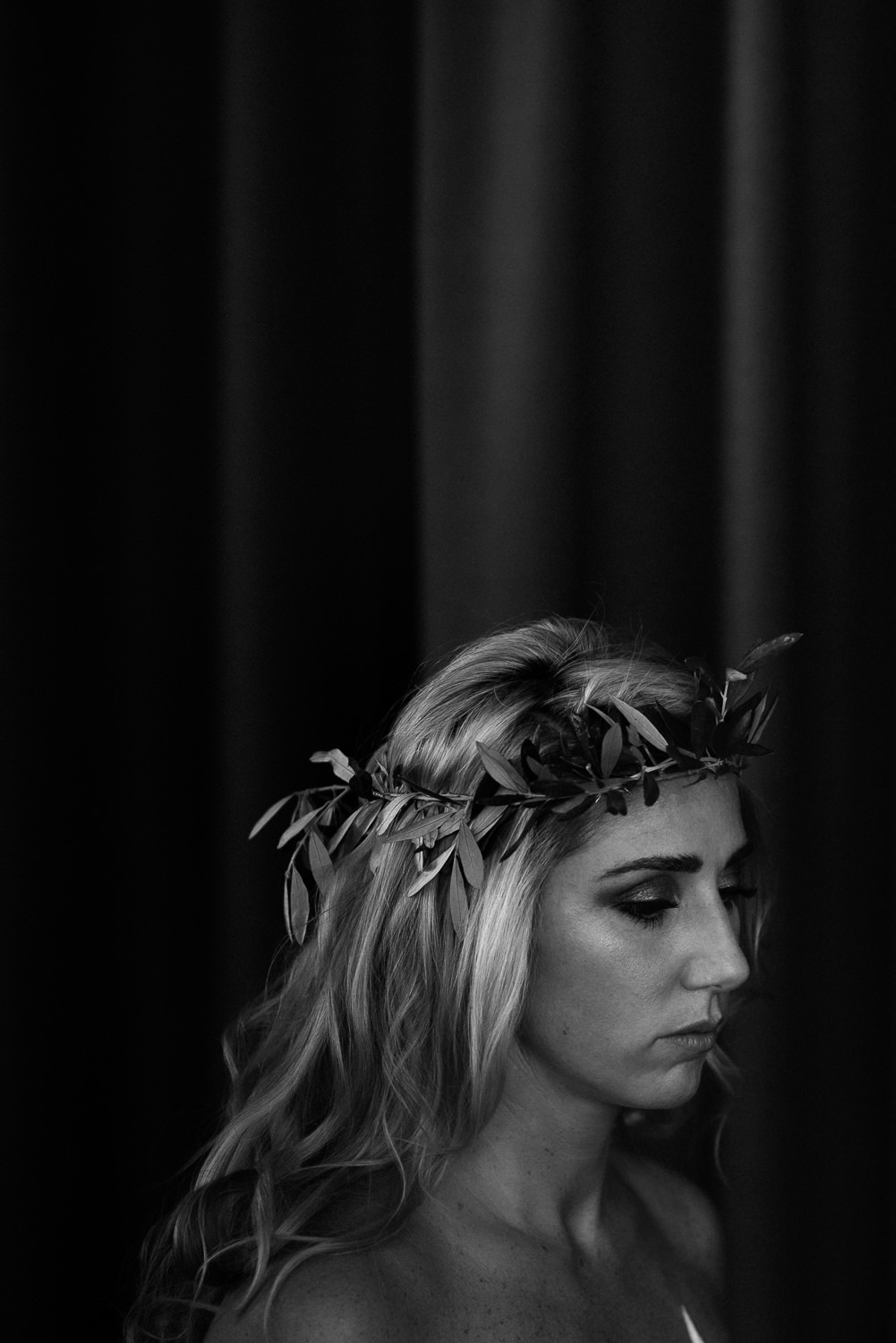 Bride Bridal Flower Crown Greenery Crete Destination Wedding Me and Georgia Photography