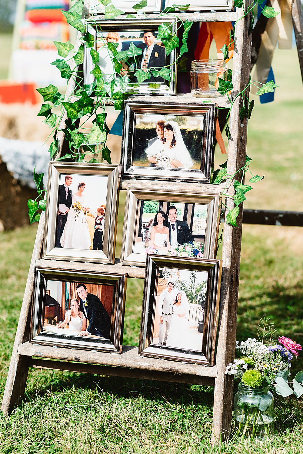 Wooden Ladder Photos Photographs DIY Tipi Wedding Fiona Kelly Photography