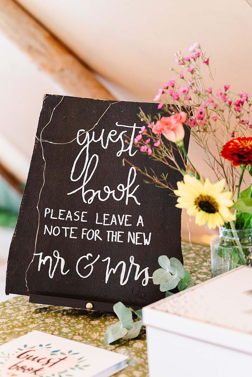 Guest Book DIY Tipi Wedding Fiona Kelly Photography