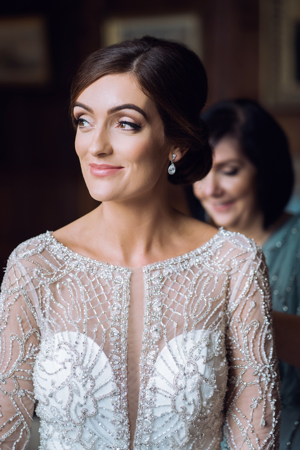 Bride Bridal Hair Make Up Decadent Christmas Wedding Jessica Raphael Photography
