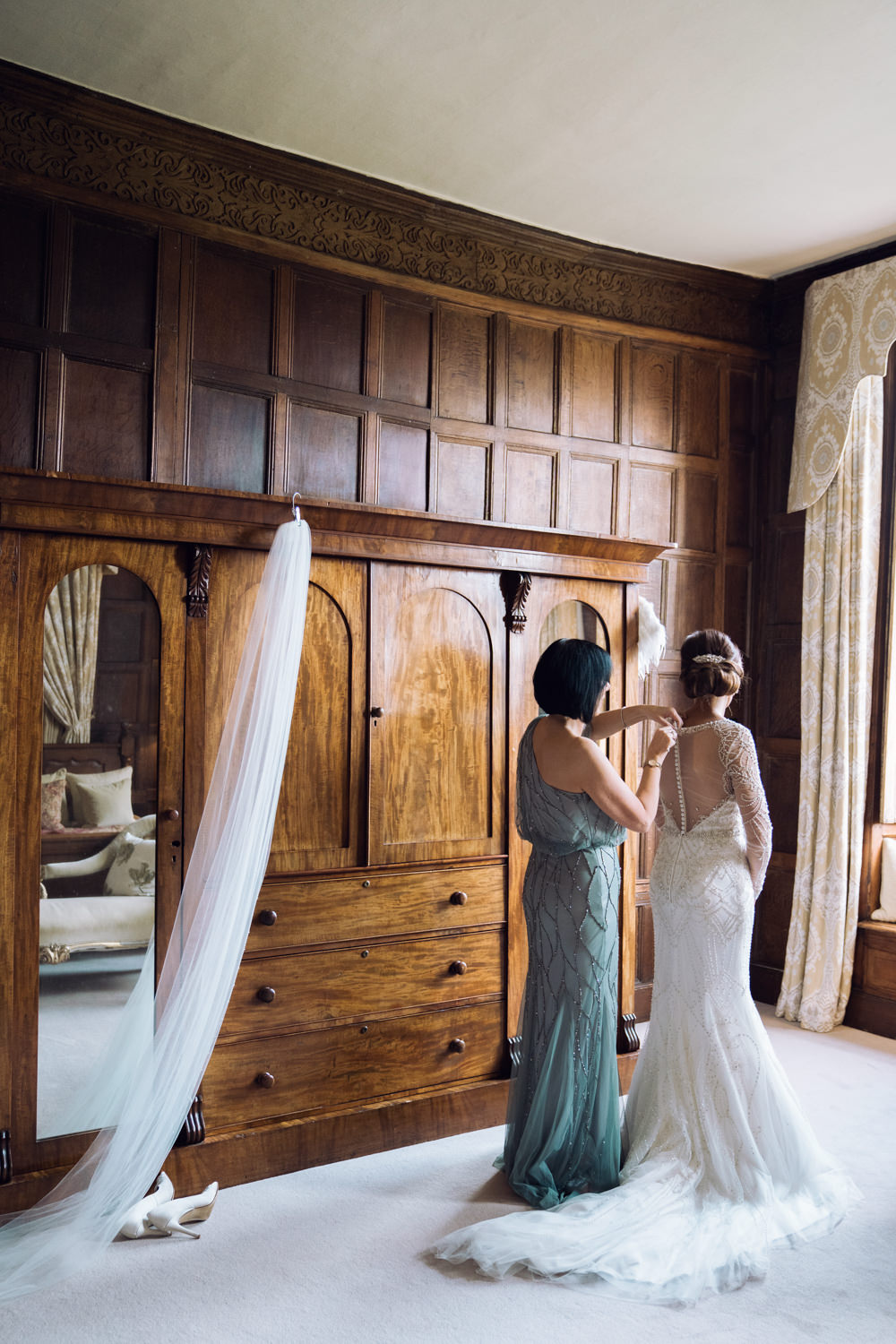 Bride Bridal Dress Gown Justin Alexander Embellished Long Sleeves Decadent Christmas Wedding Jessica Raphael Photography