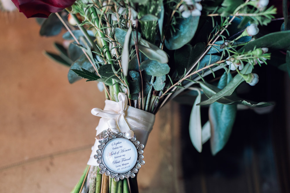 Bouquet Locket Decadent Christmas Wedding Jessica Raphael Photography
