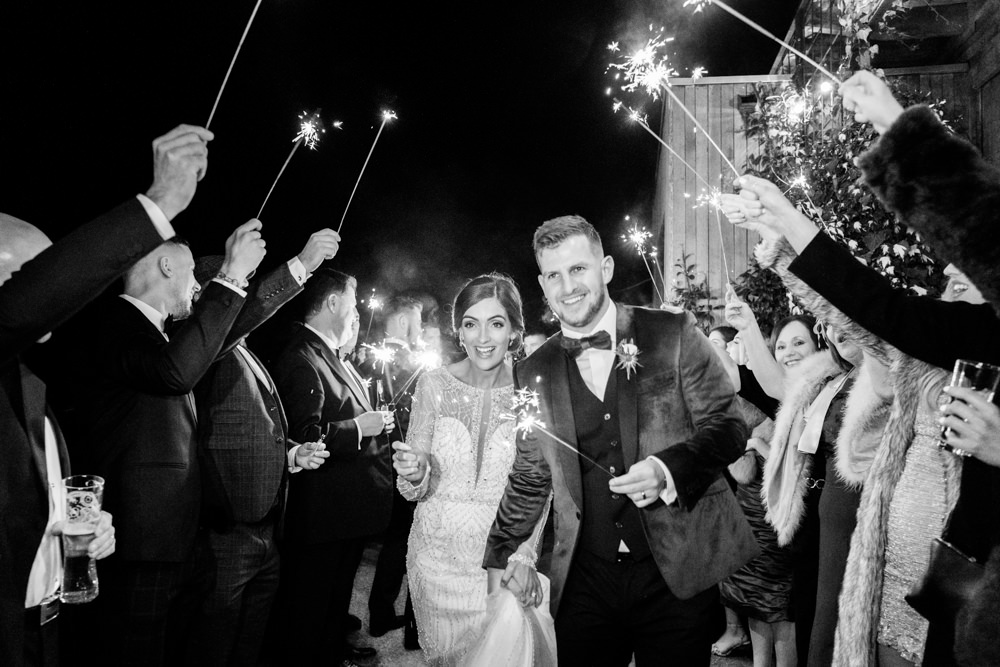 Sparklers Sparkler Decadent Christmas Wedding Jessica Raphael Photography