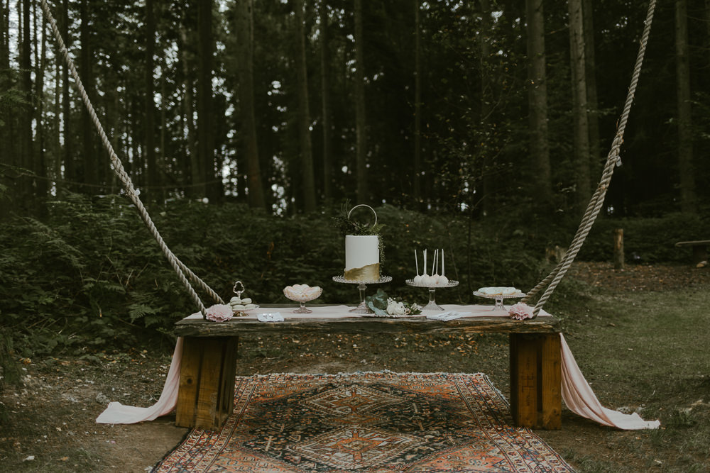 Cake Table Dessert Dreamy Woodland Wedding Ideas Jasmine Andrews Photography