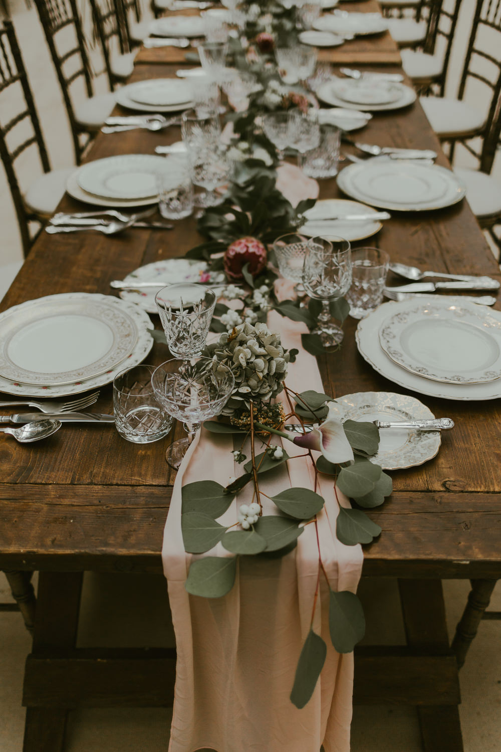Table Tablescape Decor Greenery Foliage Table Runner Dreamy Woodland Wedding Ideas Jasmine Andrews Photography