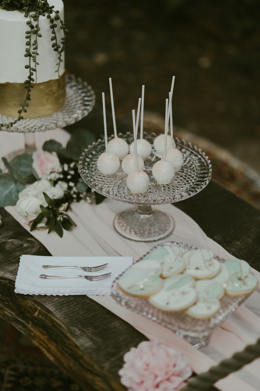 Cake Table Dessert Cake Pops Dreamy Woodland Wedding Ideas Jasmine Andrews Photography
